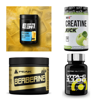 Wettkampfvorbereitung: ESN ISOCLEAR + MST Creatine + 2 weitere – alle enthaltenen Artikel