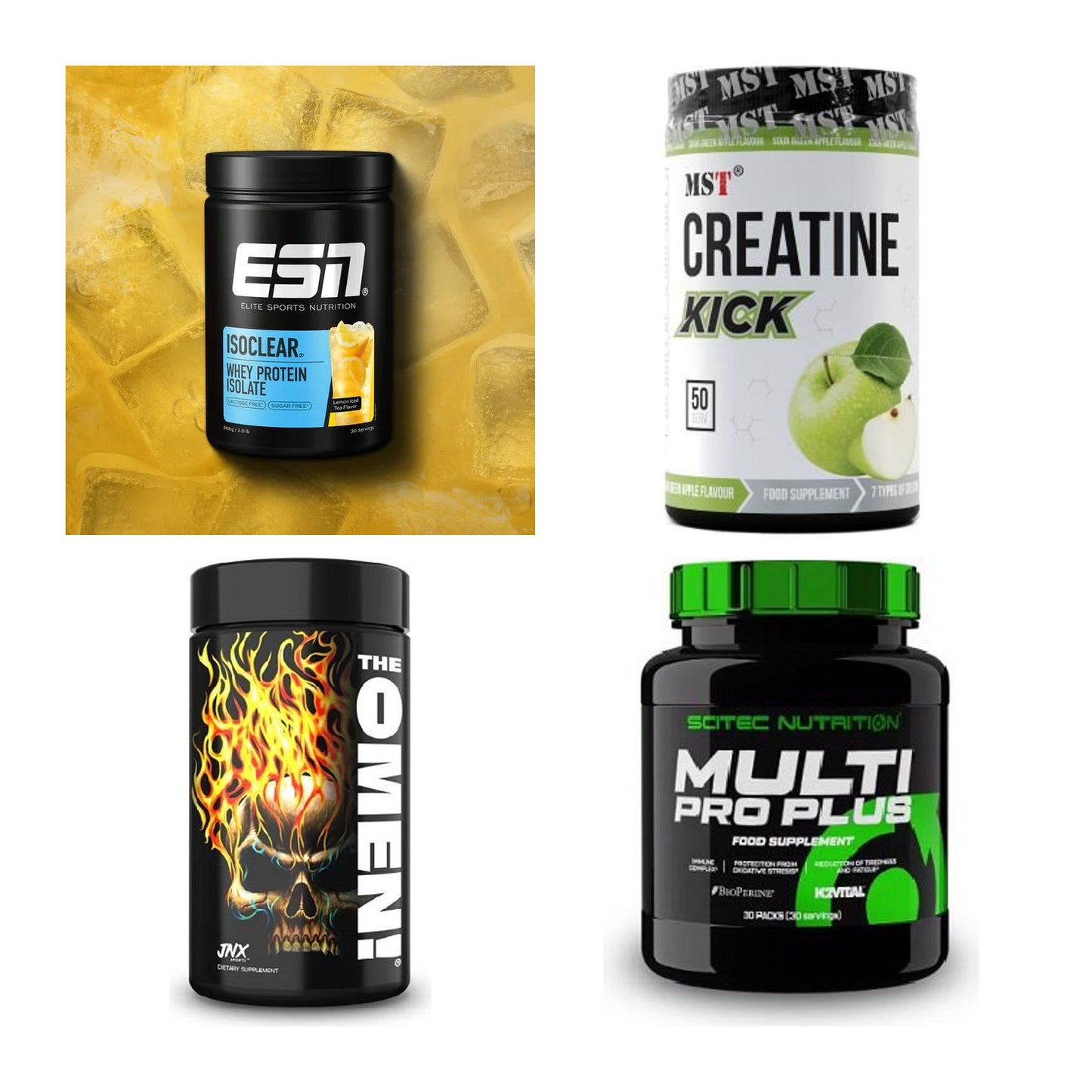 Wettkampfvorbereitung: ESN ISOCLEAR + MST Creatine + 2 weitere – alle enthaltenen Artikel
