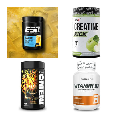 Wettkampfvorbereitung: ESN ISOCLEAR + MST Creatine + 2 weitere – alle enthaltenen Artikel