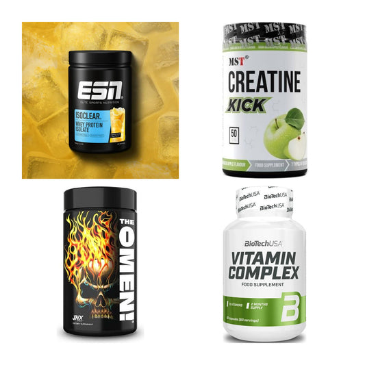 Wettkampfvorbereitung: ESN ISOCLEAR + MST Creatine + 2 weitere – alle enthaltenen Artikel