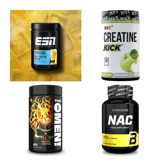 Wettkampfvorbereitung: ESN ISOCLEAR + MST Creatine + 2 weitere – alle enthaltenen Artikel