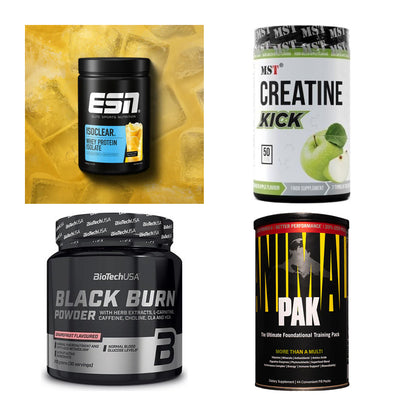 Wettkampfvorbereitung: ESN ISOCLEAR + MST Creatine + 2 weitere – alle enthaltenen Artikel