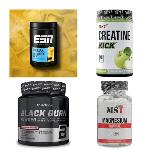 Wettkampfvorbereitung: ESN ISOCLEAR + MST Creatine + 2 weitere – alle enthaltenen Artikel