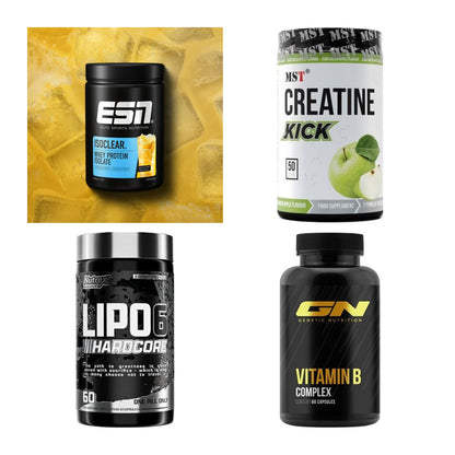Wettkampfvorbereitung: ESN ISOCLEAR + MST Creatine + 2 weitere – alle enthaltenen Artikel