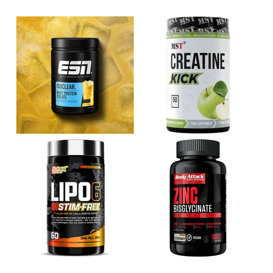 Wettkampfvorbereitung: ESN ISOCLEAR + MST Creatine + 2 weitere – alle enthaltenen Artikel