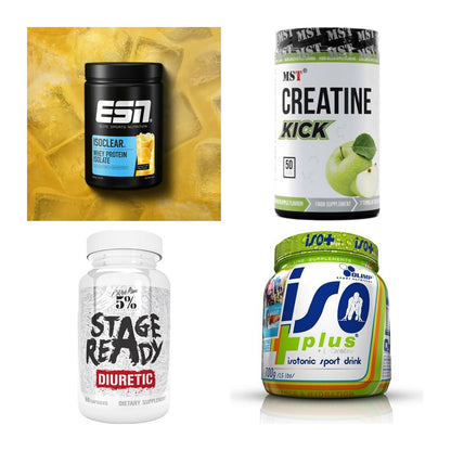 Wettkampfvorbereitung: ESN ISOCLEAR + MST Creatine + 2 weitere – alle enthaltenen Artikel