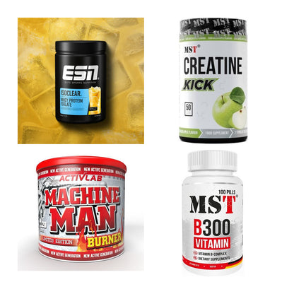 Wettkampfvorbereitung: ESN ISOCLEAR + MST Creatine + 2 weitere – alle enthaltenen Artikel