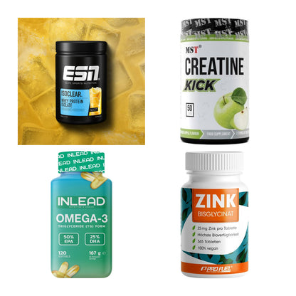 Wettkampfvorbereitung: ESN ISOCLEAR + MST Creatine + 2 weitere – alle enthaltenen Artikel