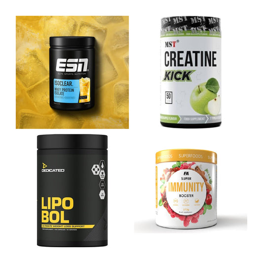 Wettkampfvorbereitung: ESN ISOCLEAR + MST Creatine + 2 weitere – alle enthaltenen Artikel