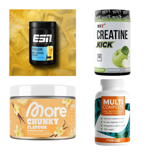 Wettkampfvorbereitung: ESN ISOCLEAR + MST Creatine + 2 weitere – alle enthaltenen Artikel