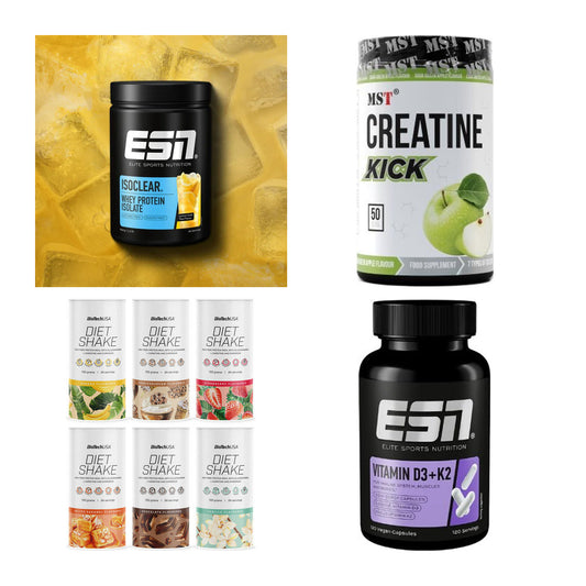 Wettkampfvorbereitung: ESN ISOCLEAR + MST Creatine + 2 weitere – alle enthaltenen Artikel