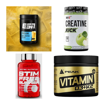 Wettkampfvorbereitung: ESN ISOCLEAR + MST Creatine + 2 weitere – alle enthaltenen Artikel