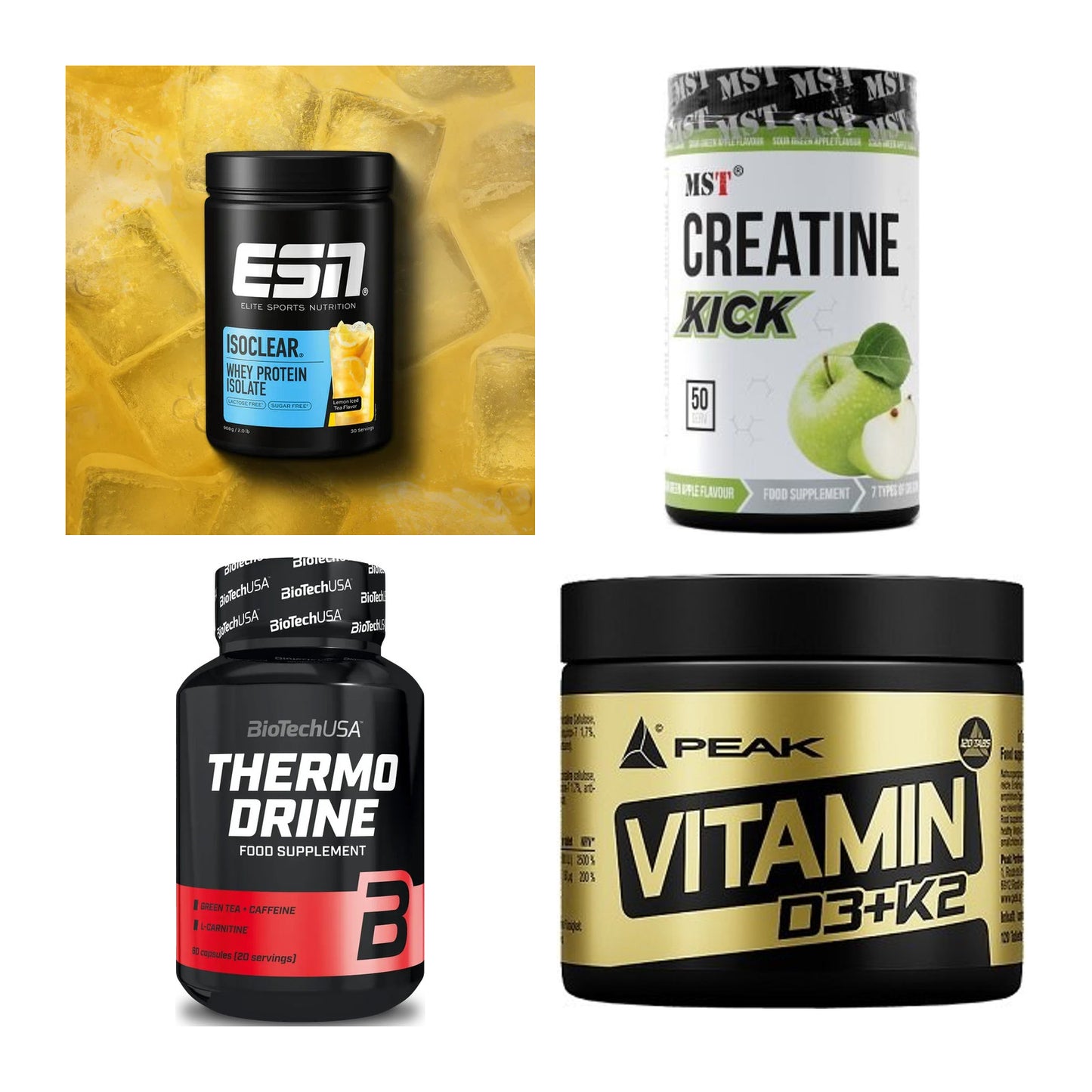 Wettkampfvorbereitung: ESN ISOCLEAR + MST Creatine + 2 weitere – alle enthaltenen Artikel
