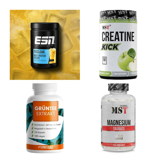 Wettkampfvorbereitung: ESN ISOCLEAR + MST Creatine + 2 weitere – alle enthaltenen Artikel