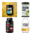 Wettkampfvorbereitung: ESN ISOCLEAR + MST Creatine + 2 weitere – alle enthaltenen Artikel