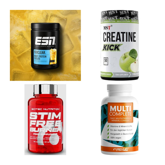 Wettkampfvorbereitung: ESN ISOCLEAR + MST Creatine + 2 weitere – alle enthaltenen Artikel