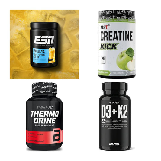Wettkampfvorbereitung: ESN ISOCLEAR + MST Creatine + 2 weitere – alle enthaltenen Artikel