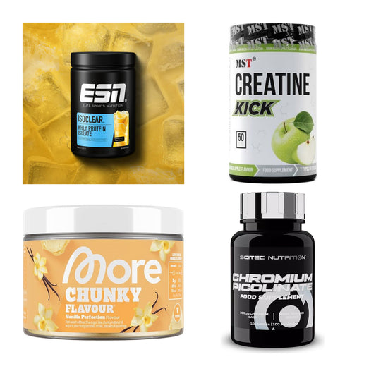 Wettkampfvorbereitung: ESN ISOCLEAR + MST Creatine + 2 weitere – alle enthaltenen Artikel