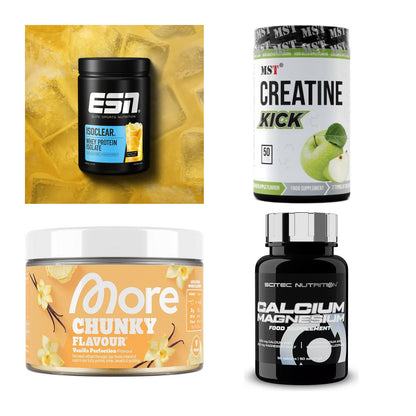 Wettkampfvorbereitung: ESN ISOCLEAR + MST Creatine + 2 weitere – alle enthaltenen Artikel