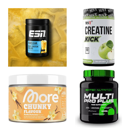 Wettkampfvorbereitung: ESN ISOCLEAR + MST Creatine + 2 weitere – alle enthaltenen Artikel