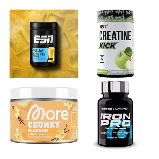 Wettkampfvorbereitung: ESN ISOCLEAR + MST Creatine + 2 weitere – alle enthaltenen Artikel