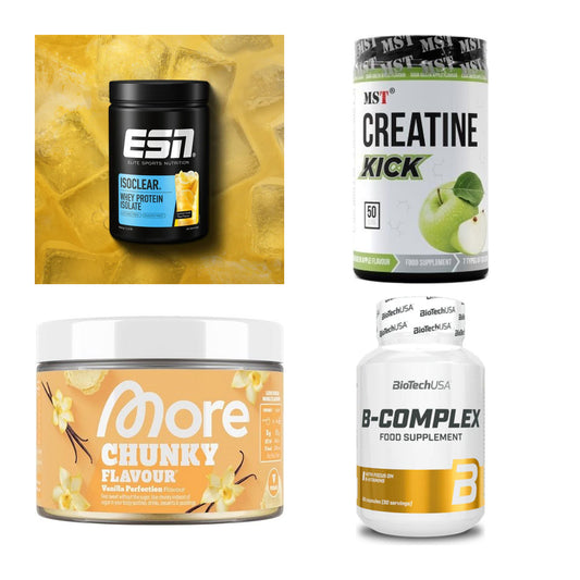 Wettkampfvorbereitung: ESN ISOCLEAR + MST Creatine + 2 weitere – alle enthaltenen Artikel
