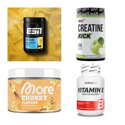 Wettkampfvorbereitung: ESN ISOCLEAR + MST Creatine + 2 weitere – alle enthaltenen Artikel