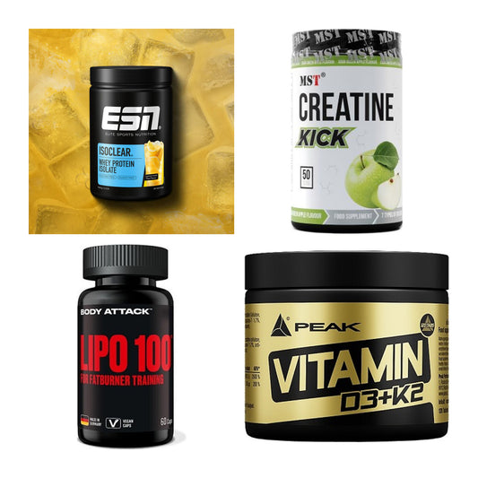 Wettkampfvorbereitung: ESN ISOCLEAR + MST Creatine + 2 weitere – alle enthaltenen Artikel
