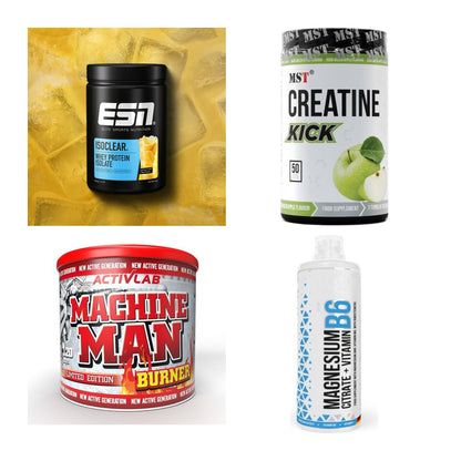 Wettkampfvorbereitung: ESN ISOCLEAR + MST Creatine + 2 weitere – alle enthaltenen Artikel