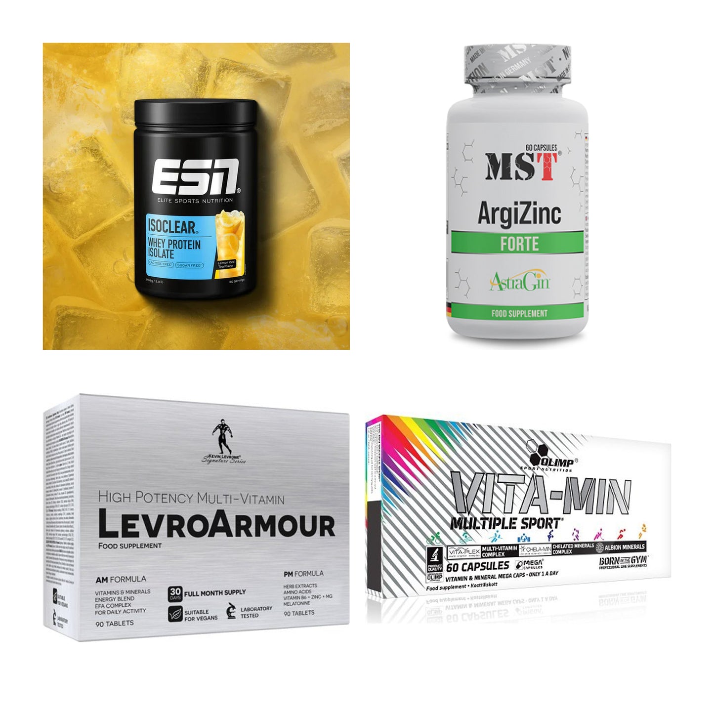 Wettkampfvorbereitung: ESN ISOCLEAR + MST ArgiZinc + 2 weitere – alle enthaltenen Artikel