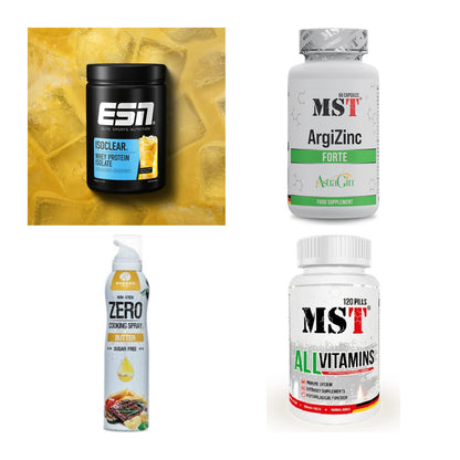 Wettkampfvorbereitung: ESN ISOCLEAR + MST ArgiZinc + 2 weitere – alle enthaltenen Artikel