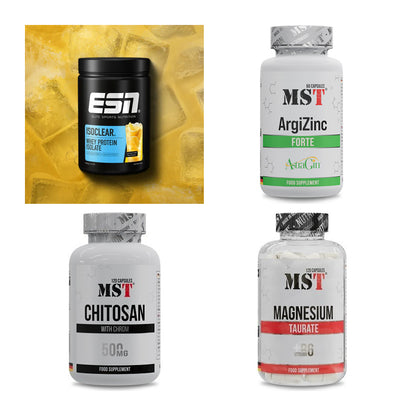 Wettkampfvorbereitung: ESN ISOCLEAR + MST ArgiZinc + 2 weitere – alle enthaltenen Artikel