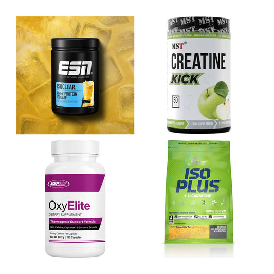 Wettkampfvorbereitung: ESN ISOCLEAR + MST Creatine + 2 weitere – alle enthaltenen Artikel