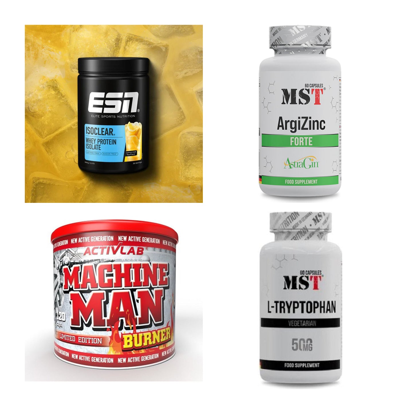 Wettkampfvorbereitung: ESN ISOCLEAR + MST ArgiZinc + 2 weitere – alle enthaltenen Artikel