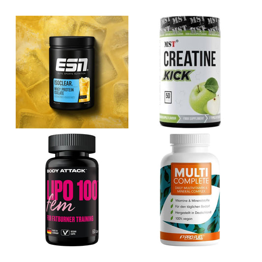 Wettkampfvorbereitung: ESN ISOCLEAR + MST Creatine + 2 weitere – alle enthaltenen Artikel