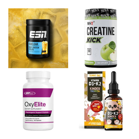 Wettkampfvorbereitung: ESN ISOCLEAR + MST Creatine + 2 weitere – alle enthaltenen Artikel