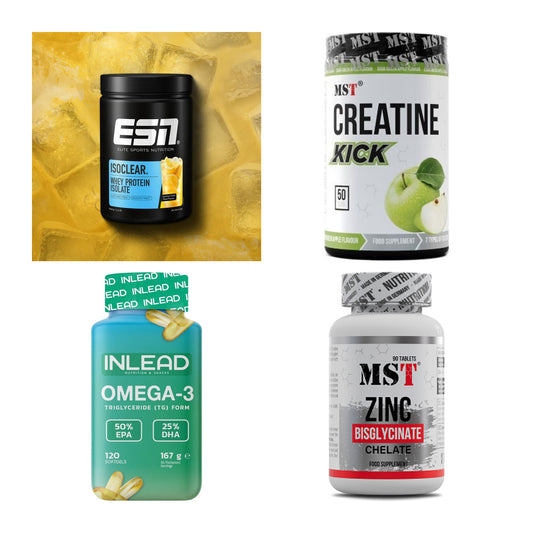 Wettkampfvorbereitung: ESN ISOCLEAR + MST Creatine + 2 weitere – alle enthaltenen Artikel
