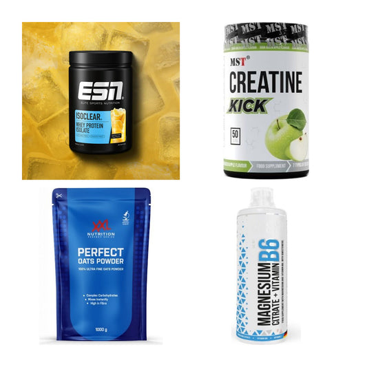 Wettkampfvorbereitung: ESN ISOCLEAR + MST Creatine + 2 weitere – alle enthaltenen Artikel