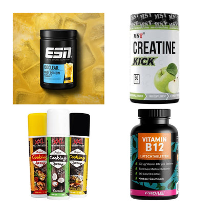 Wettkampfvorbereitung: ESN ISOCLEAR + MST Creatine + 2 weitere – alle enthaltenen Artikel