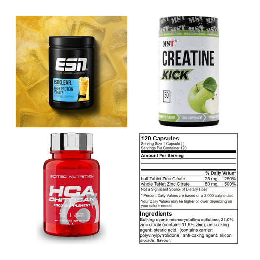 Wettkampfvorbereitung: ESN ISOCLEAR + MST Creatine + 2 weitere – alle enthaltenen Artikel