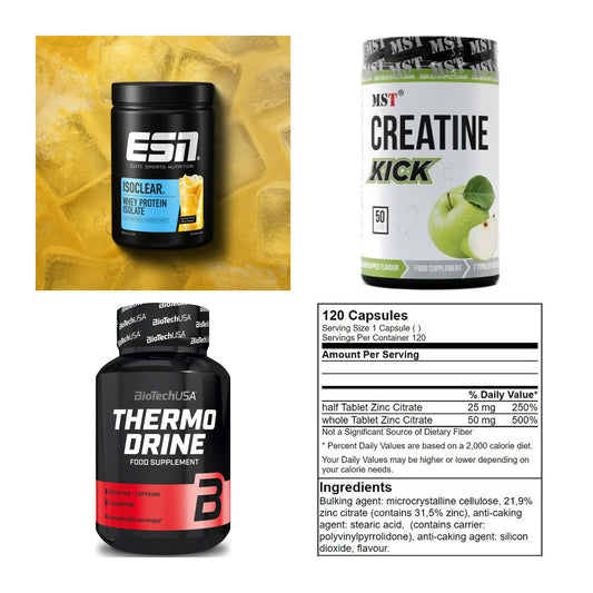 Wettkampfvorbereitung: ESN ISOCLEAR + MST Creatine + 2 weitere – alle enthaltenen Artikel