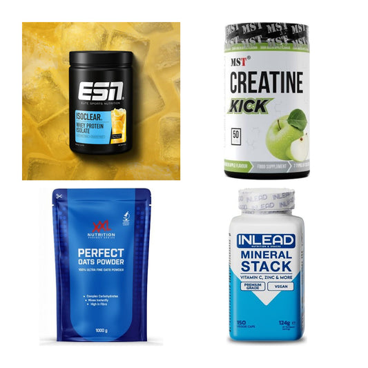 Wettkampfvorbereitung: ESN ISOCLEAR + MST Creatine + 2 weitere – alle enthaltenen Artikel