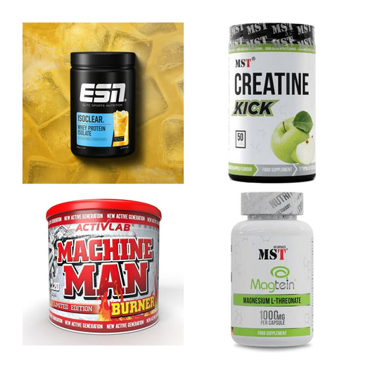 Wettkampfvorbereitung: ESN ISOCLEAR + MST Creatine + 2 weitere – alle enthaltenen Artikel