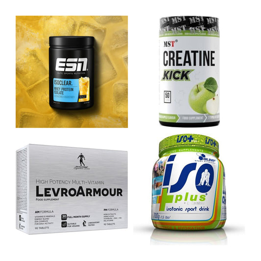 Wettkampfvorbereitung: ESN ISOCLEAR + MST Creatine + 2 weitere – alle enthaltenen Artikel