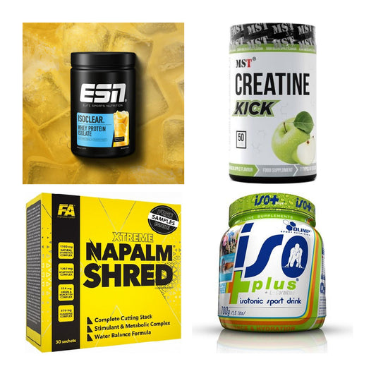 Wettkampfvorbereitung: ESN ISOCLEAR + MST Creatine + 2 weitere – alle enthaltenen Artikel