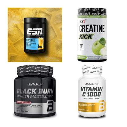 Wettkampfvorbereitung: ESN ISOCLEAR + MST Creatine + 2 weitere – alle enthaltenen Artikel