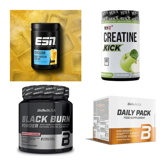 Wettkampfvorbereitung: ESN ISOCLEAR + MST Creatine + 2 weitere – alle enthaltenen Artikel