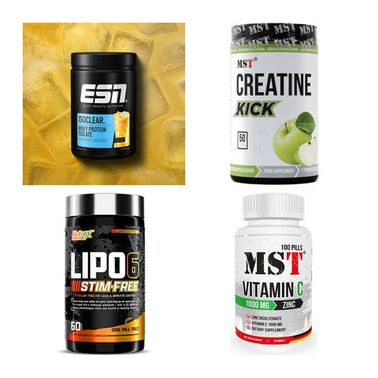 Wettkampfvorbereitung: ESN ISOCLEAR + MST Creatine + 2 weitere – alle enthaltenen Artikel