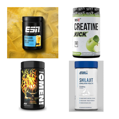 Wettkampfvorbereitung: ESN ISOCLEAR + MST Creatine + 2 weitere – alle enthaltenen Artikel