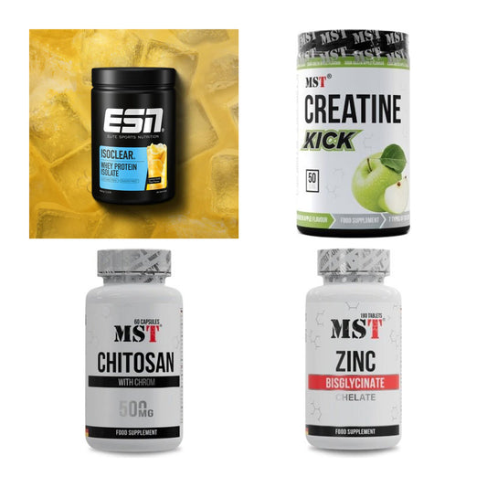Wettkampfvorbereitung: ESN ISOCLEAR + MST Creatine + 2 weitere – alle enthaltenen Artikel